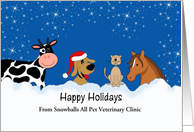 From Animal Services Christmas Card-Cow-Dog-Cat-Horse-Custom Text card