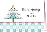 From All of Us / From Group Christmas Card-Christmas Tree-Snowflakes card