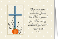 Religious Thanksgiving Card-Cross-Pumpkin-Swirls & Swooshes-Dots card