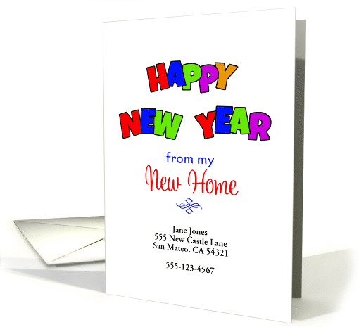 My New Address New Year Card Customizable Text-Happy New Year card