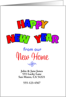 Our New Address New Year Card Customizable Text-Happy New Year card