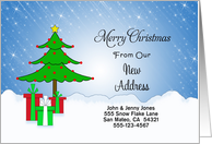 Our New Address Christmas Card-Customizable-Christmas Tree & Presents card