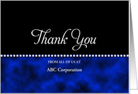 From Business Thank You Card-Customizable Text-Blue and Black card