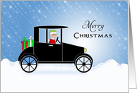 Automobile Christmas Card-Elf-Christmas Presents-Merry Christmas card