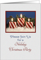 Christmas Holiday Party Invitation - Candy Cane Candles card