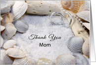 Thank You for the Wedding Greeting Card for Mom-Beach-Shells-Rings card