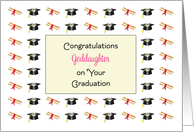 For Goddaughter Graduation Greeting Card-Graduation Hats & Diplomas card
