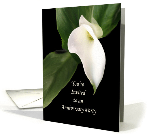 anniversary Invitation Greeting Card with One Single White... (375276)