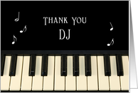 For DJ Thank You Card With Musical Notes and Keyboard card