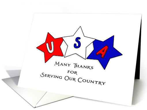 Military Service Thank You Greeting Card-Patriotic... (398744)