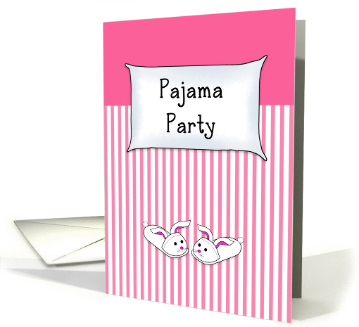 For Girls Pajama Party-Slumber Party Invitation-Bunny... (401673)