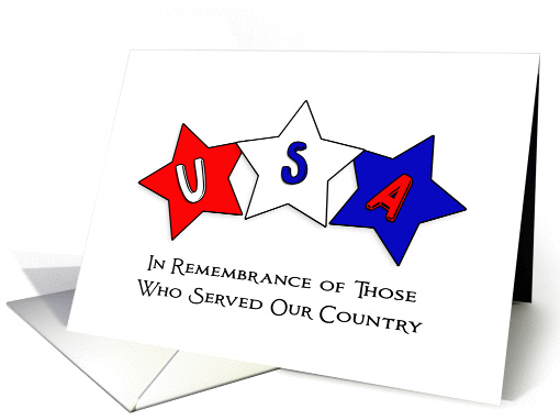 Memorial Day Greeting Card with Three Red, White and Blue... (424493)