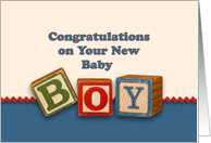 Congratulations on your New Baby Boy card