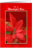 Boss Christmas Card with Poinsettia card