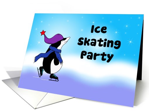 Ice Skating Party Invitations for Birthday or General card (537428)