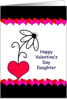 For Daughter Valentine’s Day Greeting Card-Flower Growing out of Heart card