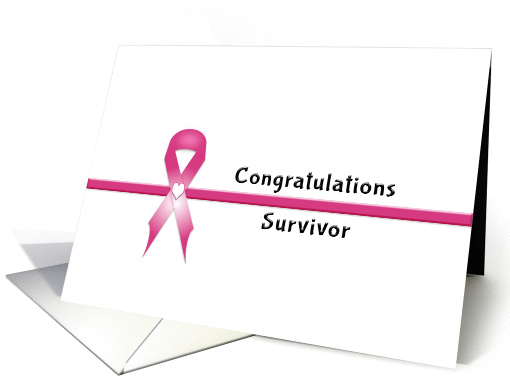 Breast Cancer Survivor Encouragement Greeting Card-Pink Ribbon card