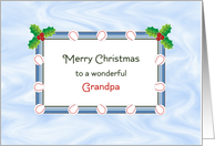 For Grandpa Christmas Card-Baseball Theme-Merry Christmas card