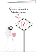 You’re Invited to a Bridal Shower In Vegas Invitation-Bride-Retro Girl card