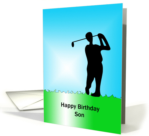 Son Birthday Greeting Card with Golf Theme card (567012)