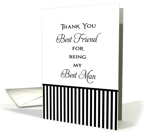 Best Friend Best Man Thank You Card For Being Best Man-Stripes card