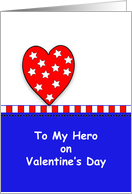 Military Valentine’s Day Greeting Card-Heart with White Stars card