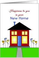 Congratulations New House-New Home-New Address-House-Flowers card