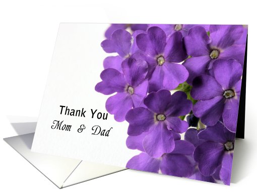 Thank You Mom and Dad, Purple Flowers card (667269)