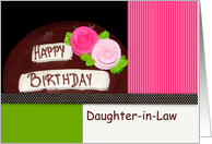 For Daughter-in-Law Happy Birthday Greeting Card-Birthday Cake card