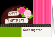 Goddaughter, Happy Birthday, Cake card