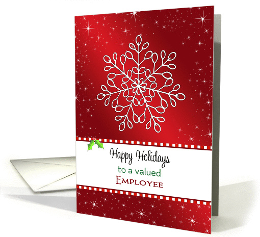 For Employee Christmas Greeting Card-Snowflake-Happy Holidays card