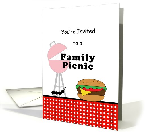 Family Picnic Barbeque Grilling Invitation with Hamburger,... (679156)