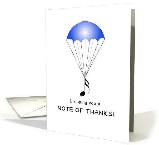 Thank You Card for Music Teacher Parachute-Musical Note card (680363)