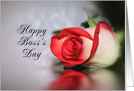 For Boss-Boss’s Day Greeting Card with Rose and Reflection card