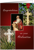 Congratulations on Your Ordination Greeting Card-Crosses-Jesus card