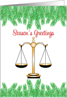 From Law Firm Christmas Card-Scales of Justice-Evergreen Branches card