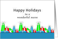 Christmas Greeting Card for Nurse-Presents-Happy Holidays card