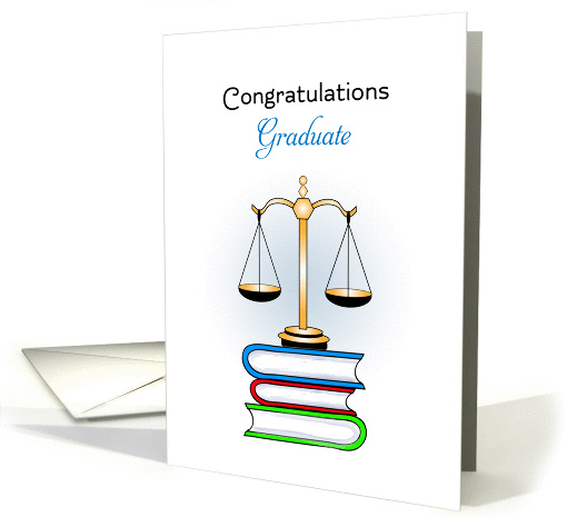 For Graduate Graduation Greeting Card-Law School-Scales of... (701801)