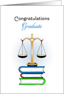 For Graduate Graduation Greeting Card-Law School-Scales of Justice card