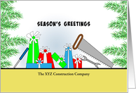 Business Christmas Card From Construction Company-Customizable Text card