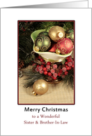 Sister & Brother In Law Christmas Card, Ornaments in Bowl card