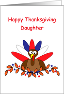 Deployed Daughter Thanksgiving Greeting Card-Patriotic Turkey card