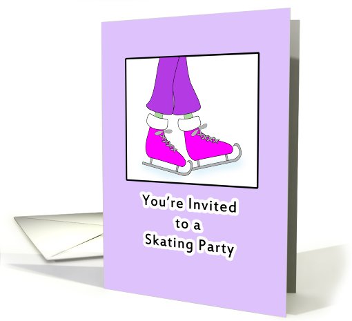Ice Skating Party Invitation Card, For Girls card (746433)
