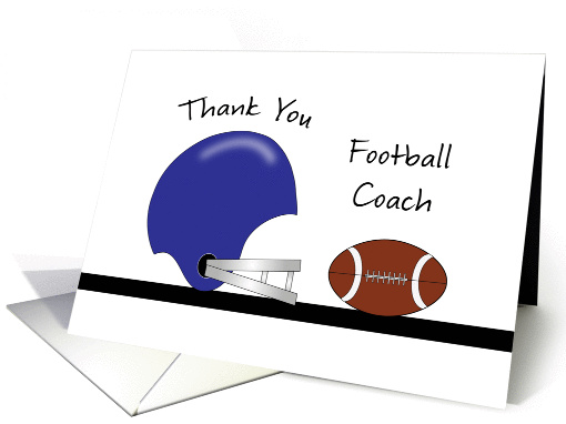 For Football Coach Thank You Greeting Card-Football and Helmet card