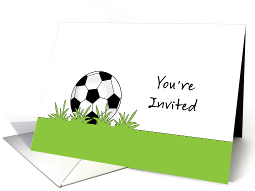 Soccer Ball Birthday Party Invitation, Futbol card (752319)