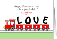 For Daughter Valentine’s Day Greeting Card with Train Full of Love card
