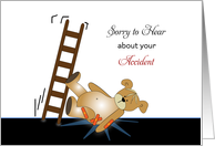 Injury Accident Get Well Feel Better Card-Bear Falling From Ladder card