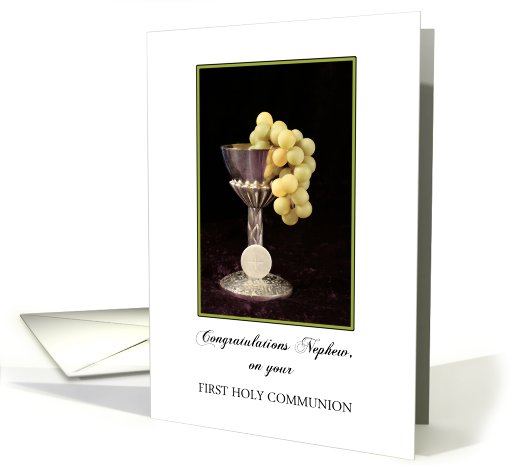 Nephew First Holy Communion Card with Chalice, Grapes and... (781263)