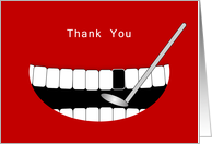 For Dentist/Orthodontist Thank You Greeting Card-Teeth-Cavity-Mirror card