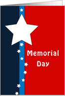 Memorial Day Greeting Card with Red, White and Blue Design and Stars card